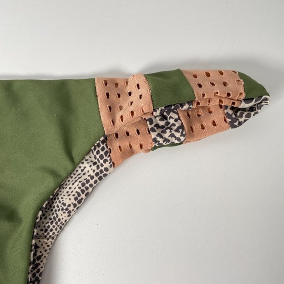 ACACIA Swimwear Green Palm Topless Mesh Bottom Size XS / P Bikini Swimsuit - Picture 6 of 9